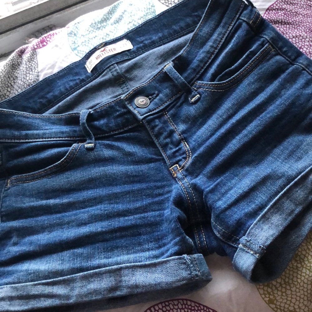 denim hollister shorts